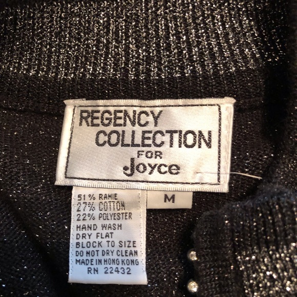 Regency Collection for Joyce Size M Silver/Black Top - Picture 9 of 10